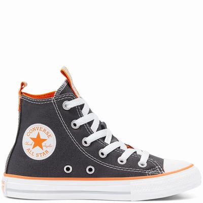 Gyerek Converse Color Chuck Taylor All Star Magasszárú Cipő CO7305841 Sötét Szürke/Narancssárga